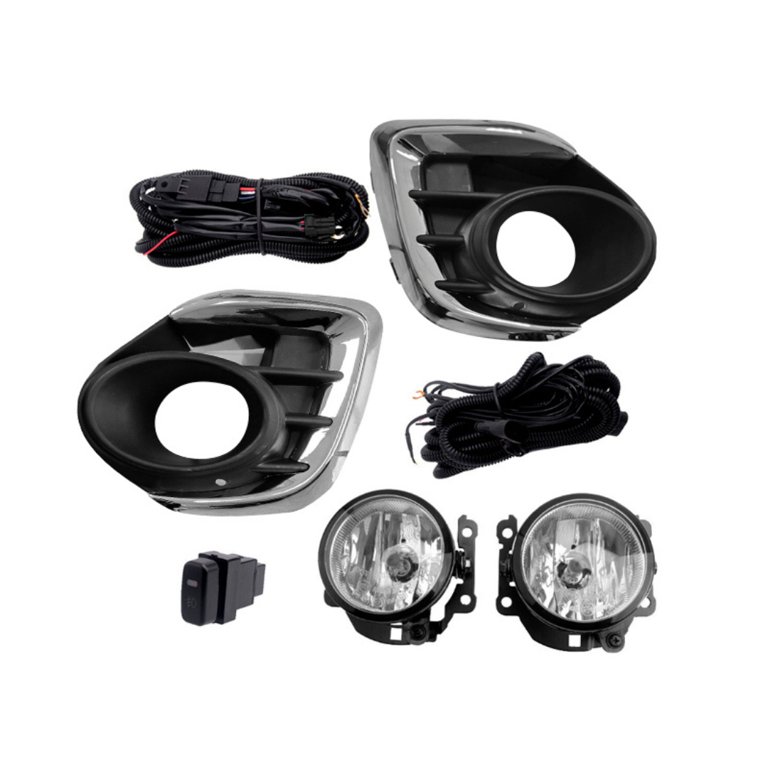 Kit de Neblineras Mitsubishi Lancer Halogeno Tapones Con Moldura Cromada 2016 2017