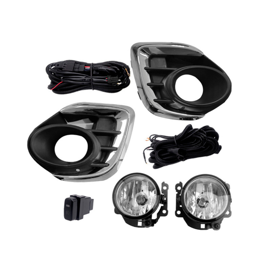 Kit de Neblineras Mitsubishi Lancer Halogeno Tapones Con Moldura Cromada 2016 2017