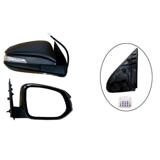 Retrovisor Derecho Toyota Hilux Con Pidevias, Tapa Negra 2016-2024